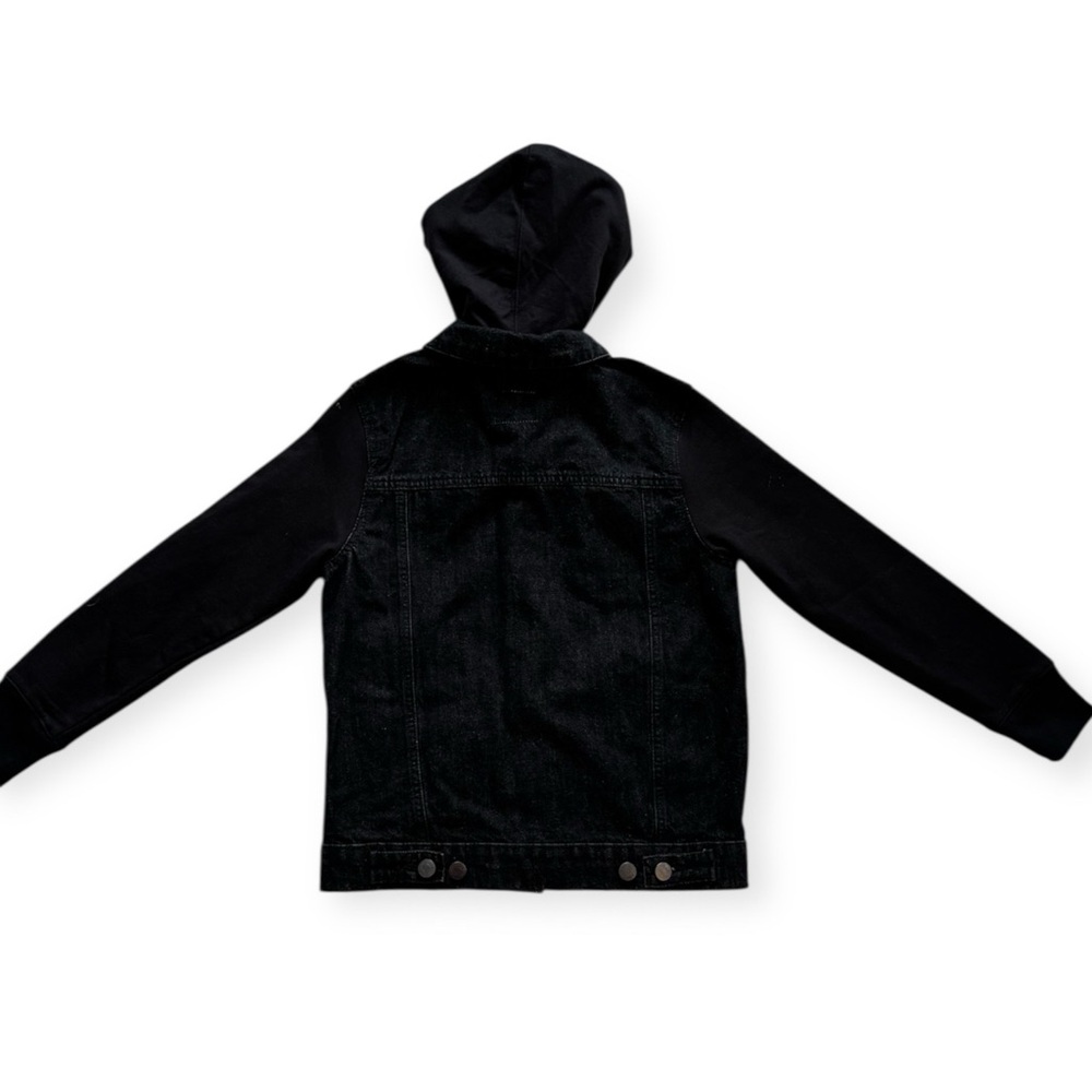 Aeropostale Black Hooded Denim Jacket for Kids sz 10 NWT - Picture 2 of 7